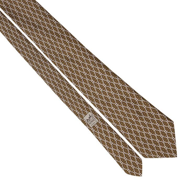 Hermes Men's Silk Tie Geometric Pattern 5012 | Necktie Cravate