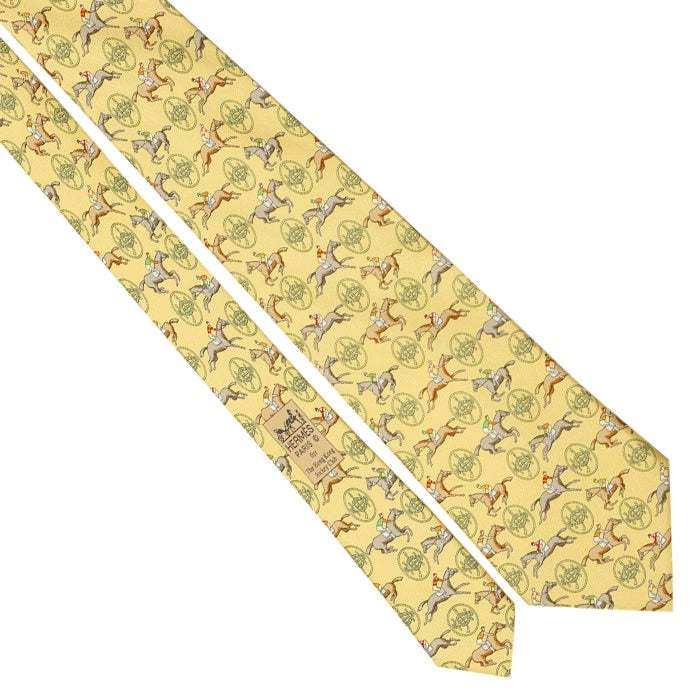 Hermes Men's Silk Tie Limited Edition Necktie for "The Hong Kong Jockey Club" Pattern 7722 | Cravate