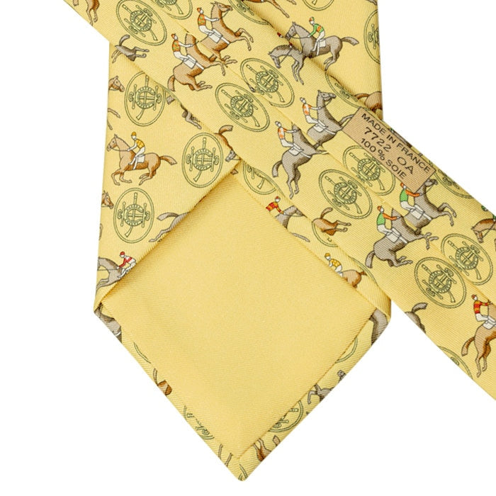 Hermes Men's Silk Tie Limited Edition Necktie for "The Hong Kong Jockey Club" Pattern 7722 | Cravate