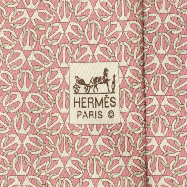 Hermes Men's Silk Tie Geometric Equestrian Pattern 5512 | Necktie Cravate