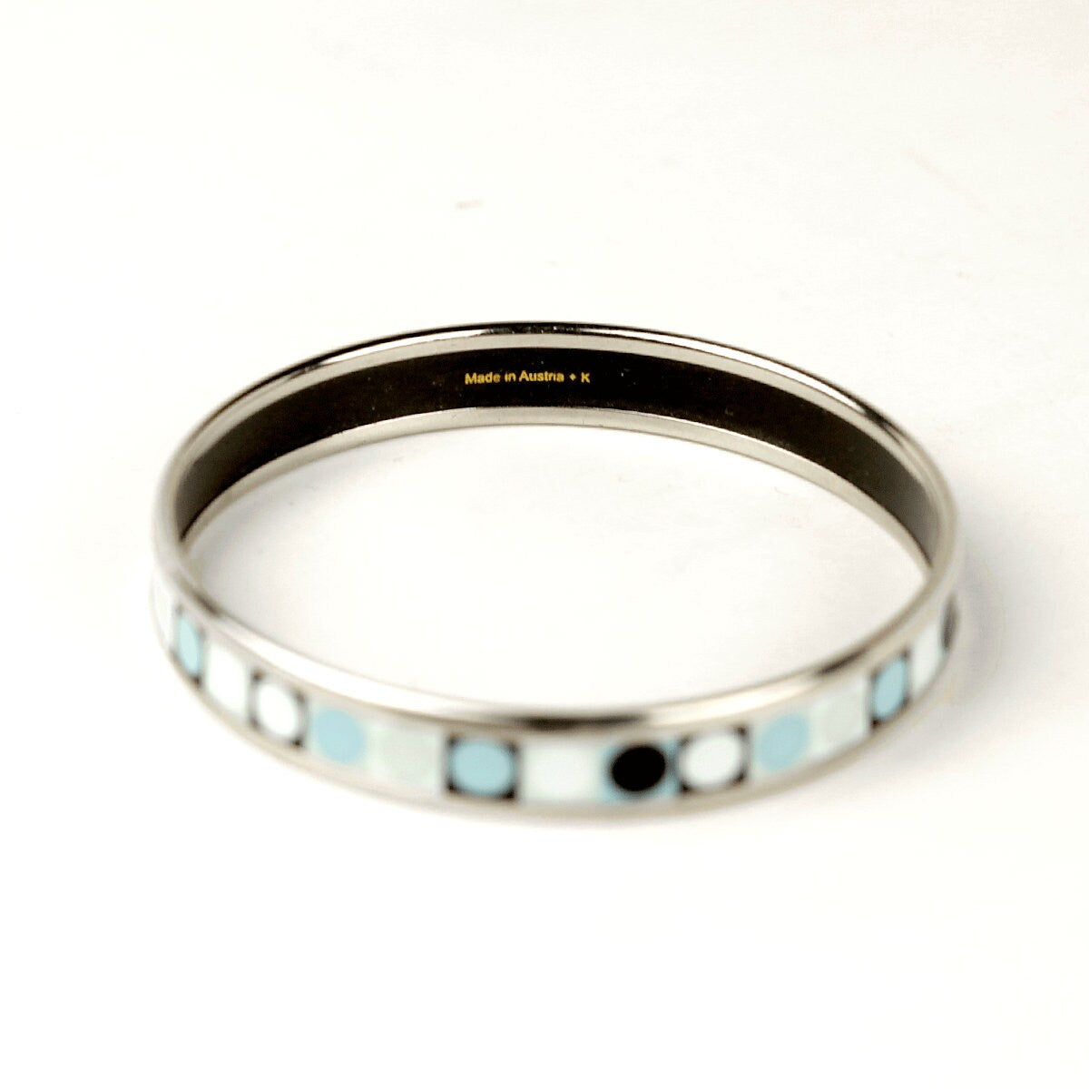 Hermes Bracelet Enamel Palladium Silver 65 Narrow | Bangle SHW