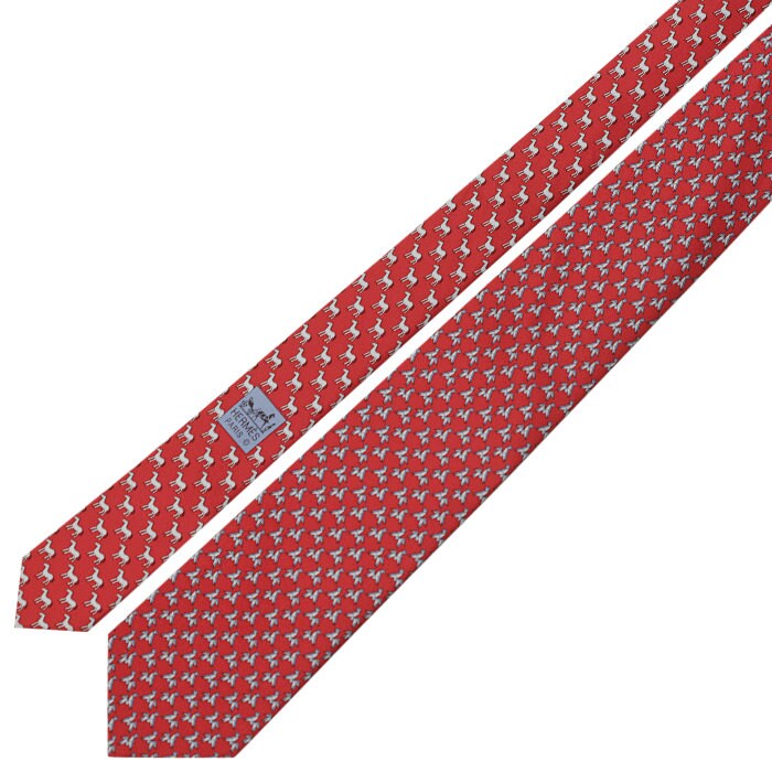 Hermes Men's Silk Tie Whimsical Origami Horse Pattern 625747 | Necktie Cravate