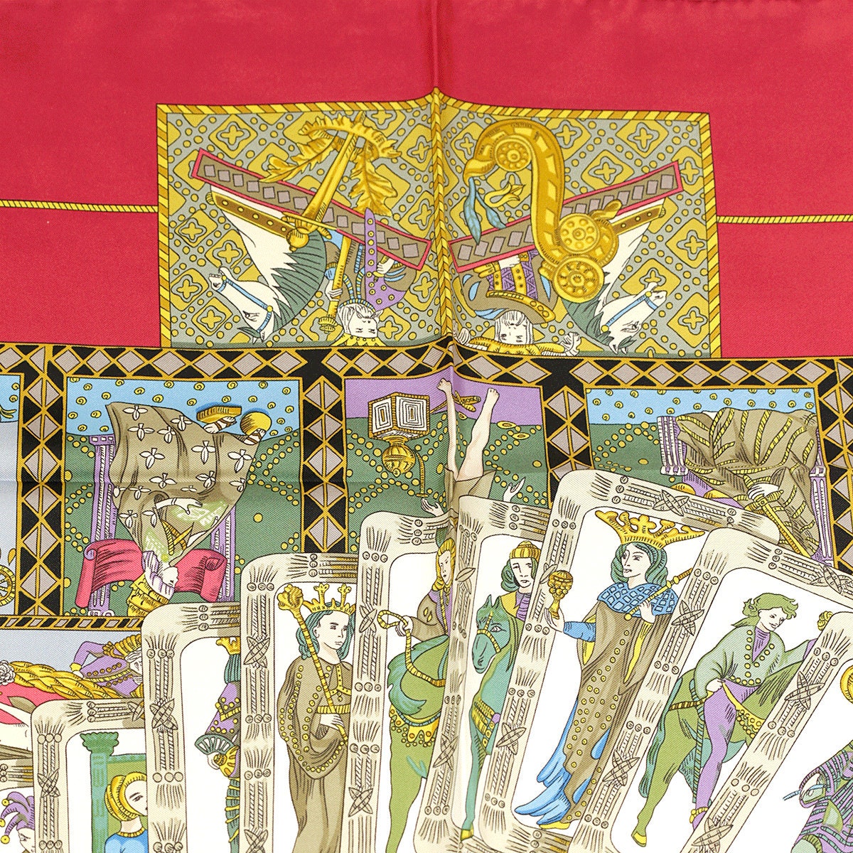 Hermes Scarf "Le Tarot" by Annie Faivre 90cm Silk | Carre Foulard