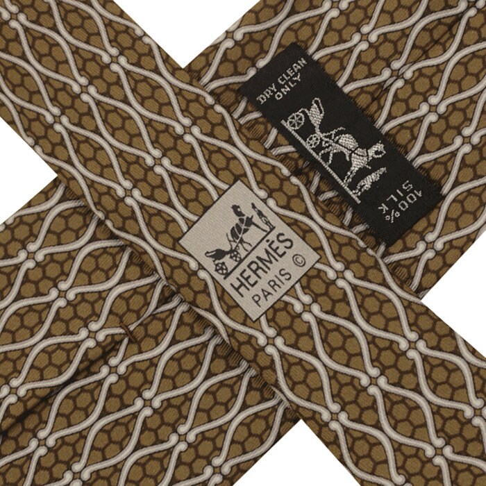 Hermes Men's Silk Tie Geometric Pattern 5012 | Necktie Cravate