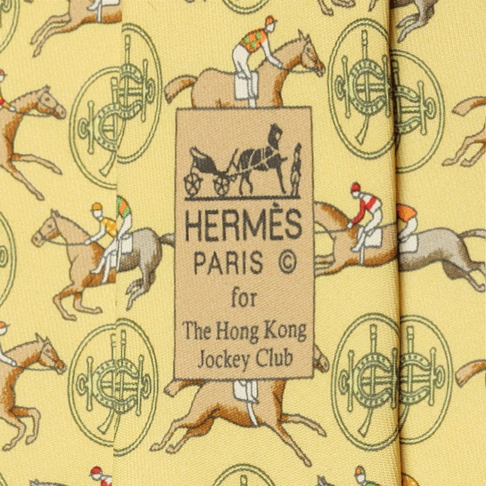 Hermes Men's Silk Tie Limited Edition Necktie for "The Hong Kong Jockey Club" Pattern 7722 | Cravate