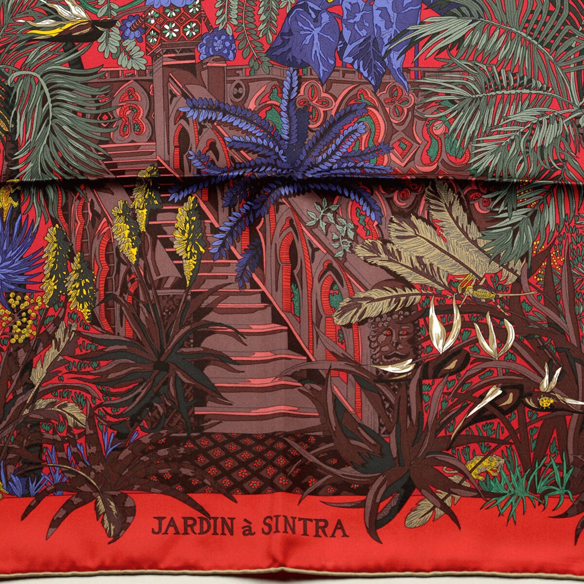 Hermes Scarf "Jardin a Sintra" by Annie Faivre 90cm Silk | Foulard Carre