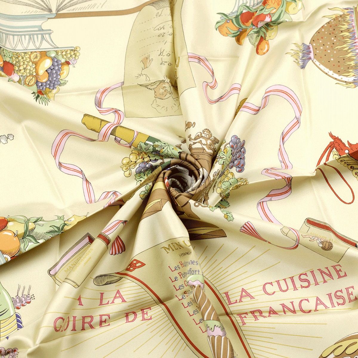 Hermes Scarf "A la Gloire de la Cuisine Francaise" by Philippe Dumas 90cm Silk | Carre Foulard