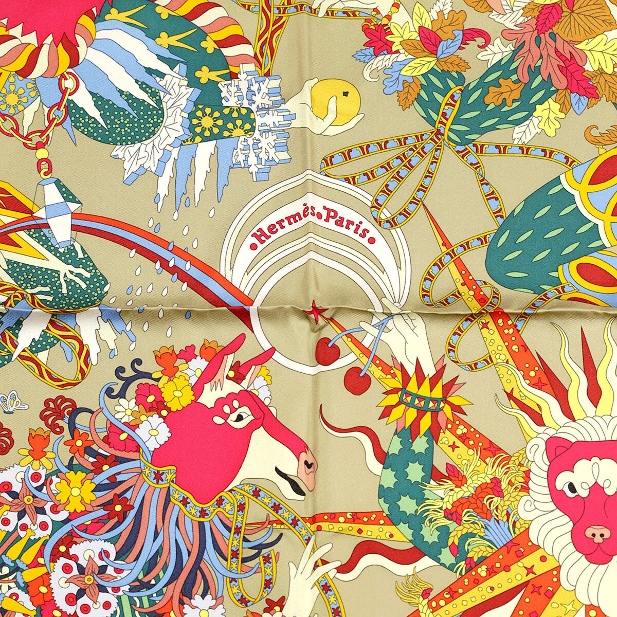 Hermes Scarf "Le Sacre des Saisons" by Pierre Marie 90cm Silk | Carre Foulard