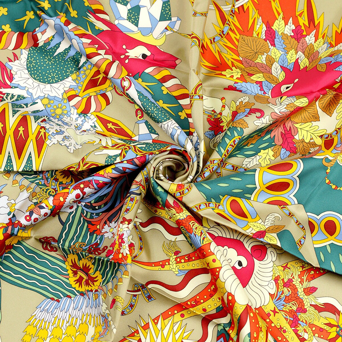 Hermes Scarf "Le Sacre des Saisons" by Pierre Marie 90cm Silk | Carre Foulard