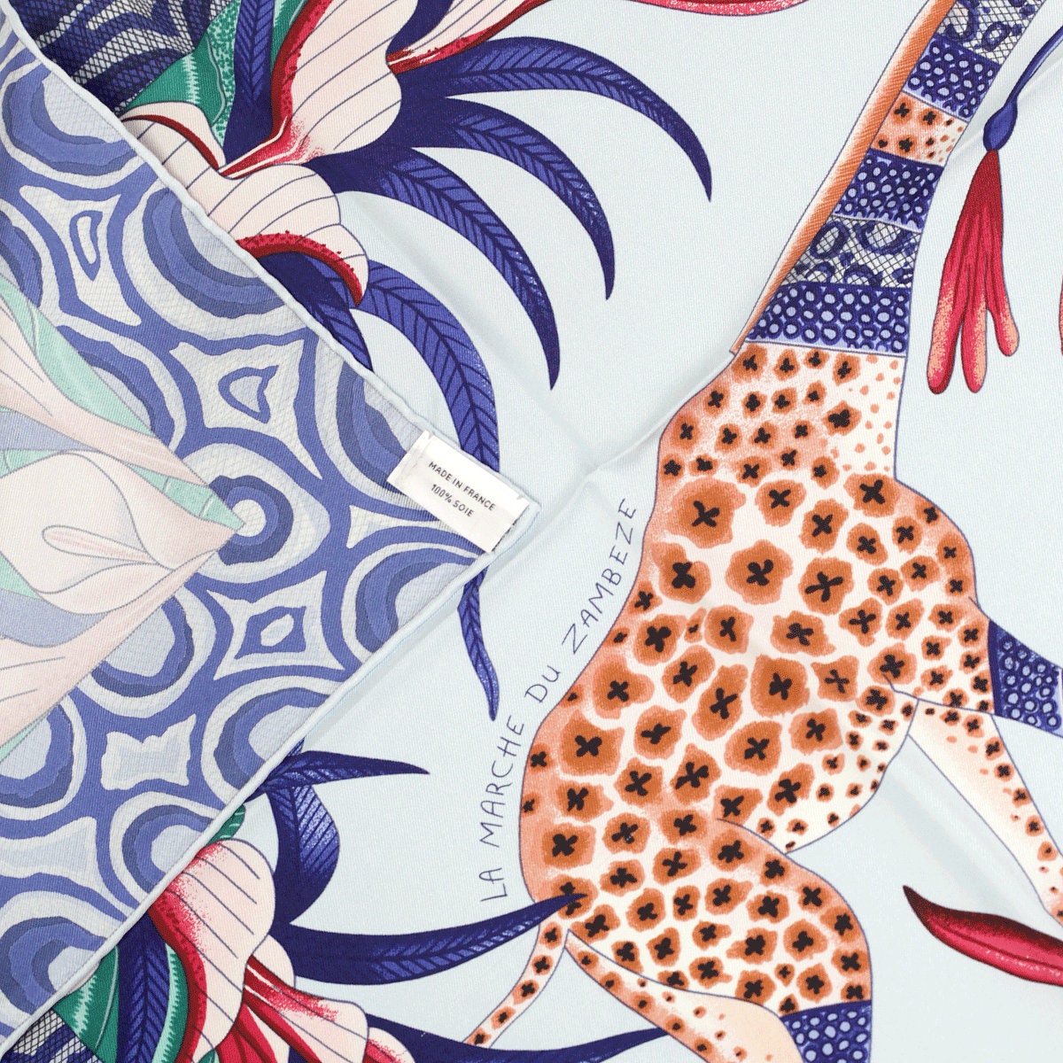 Hermes Scarf "Marche du Zambeze" by Ardmore Artists 90cm Silk Wash Carre | Carre Foulard