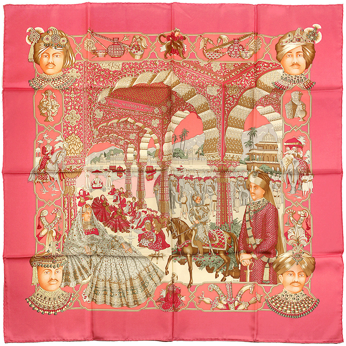 Hermes Scarf "Splendeur des Maharajas" by Catherine Baschet 90cm Silk | Foulard Carre