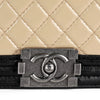 Chanel Boy Bag Two-Tone Lambskin Leather Quilted Medium