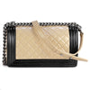 Chanel Boy Bag Two-Tone Lambskin Leather Quilted Medium