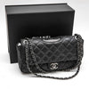Chanel Paris-Dallas Medium Classic Flap Bag Black Cowhide Leather Aged Silver HW